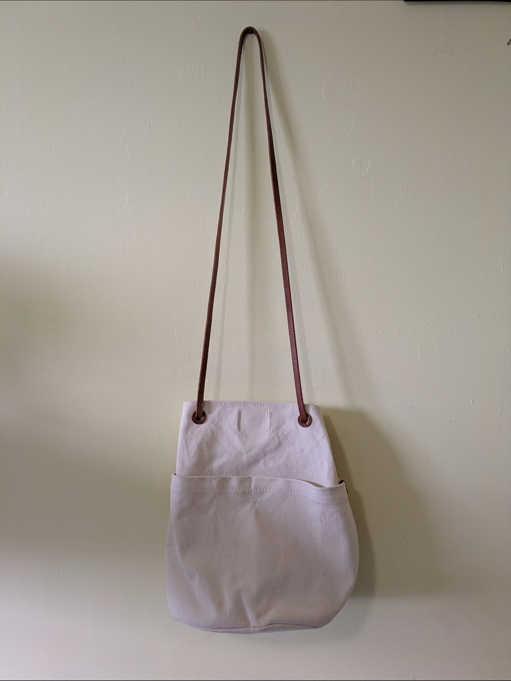 Madewell canvas Tote Bag with Leather Trim - White